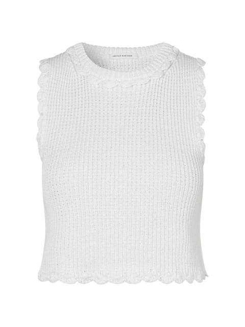 Vimona ribbed-knit top