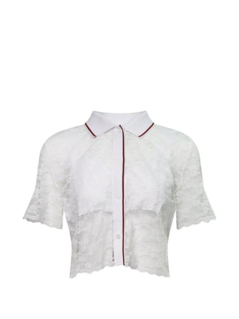 pushBUTTON lace cropped shirt