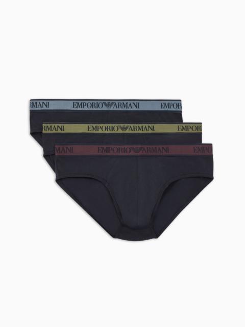 EMPORIO ARMANI Three-pack of briefs with Core logo waistband