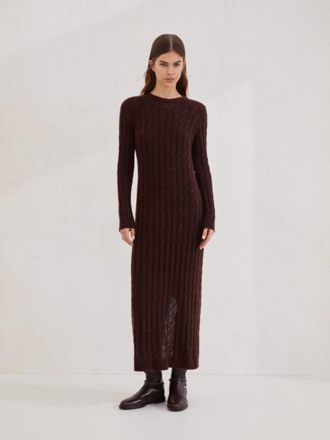 Brunello Cucinelli Mohair, cotton and wool dazzling cable knit dress