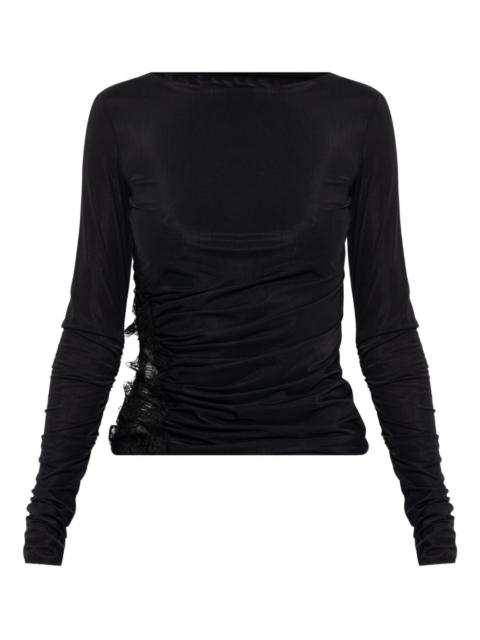 Blumarine lace-insert ruched top