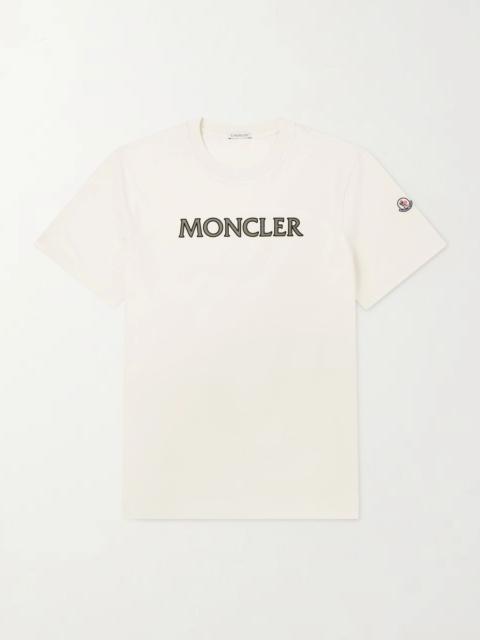 Moncler Logo-Print Cotton-Jersey T-shirt Off-white