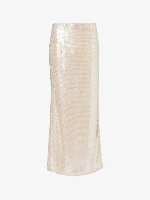 Numi sequin-embellished knitted maxi skirt