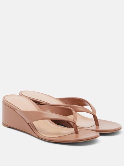 Gianvito Rossi Leather wedge thong sandals