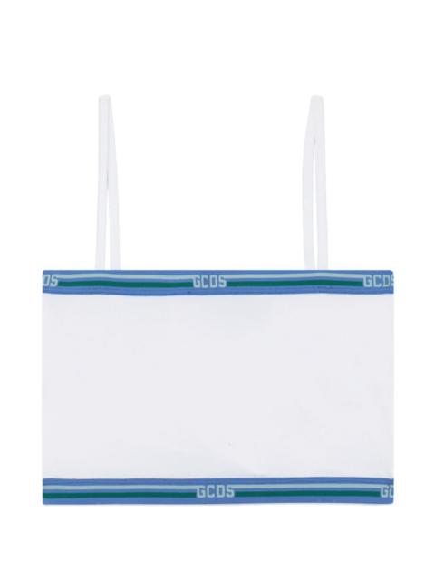GCDS logo-tape crop top