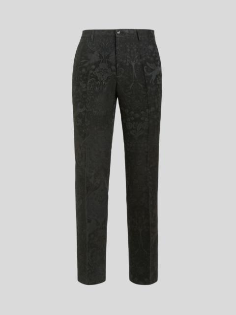 WOOL AND SILK JACQUARD TROUSERS