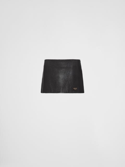 Nappa leather miniskirt