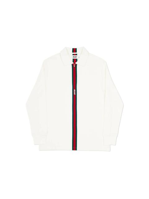 PALACE Palace Vertical Weave Zip Polo White