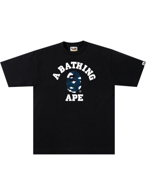 A BATHING APE® BAPE Stripe ABC Camo College Tee 'Black/Navy'
