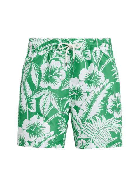 Polo Ralph Lauren Men's Hibiscus Print Swim Trunks - Green Sweet Heart Floral
