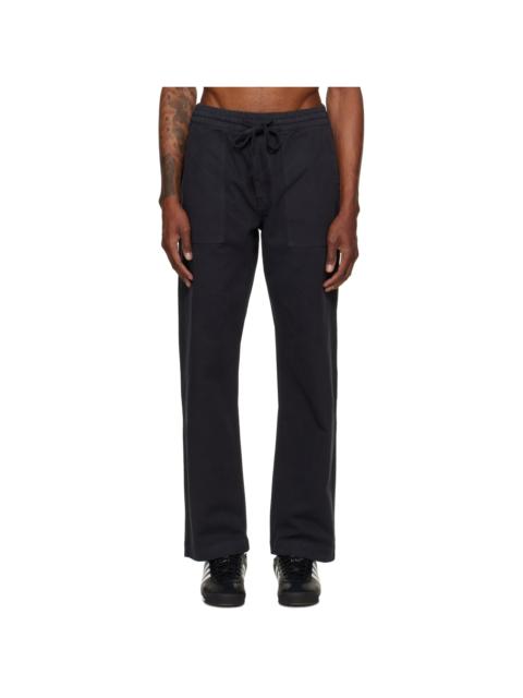 Merz b. Schwanen Gray Cotton Twill Drawstring Worker Trousers