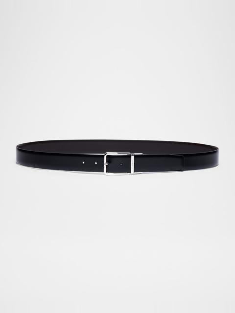 Santoni Men's Smooth Leather Reversible Belt