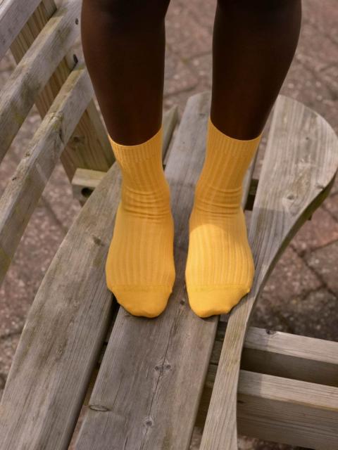 BASERANGE Rib Overankle Socks - Organic Cotton Rib