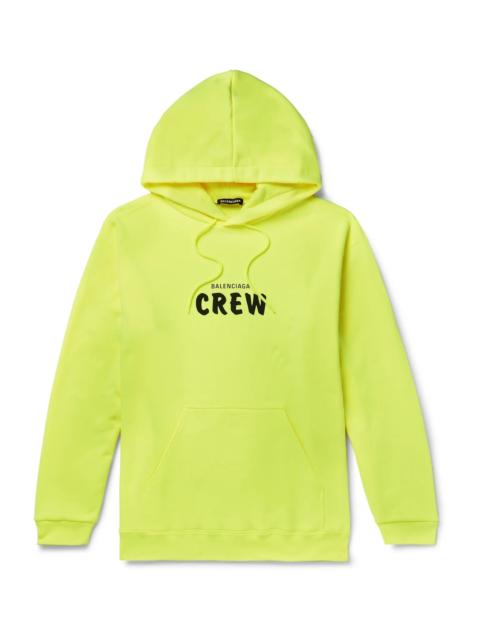 BALENCIAGA Logo-Print Loopback Cotton-Jersey Hoodie
