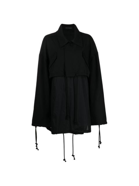 panelled drawstring cape