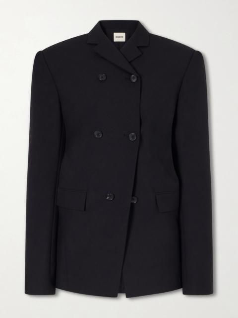 KHAITE Rolo Double-breasted Wool And Silk-blend Blazer