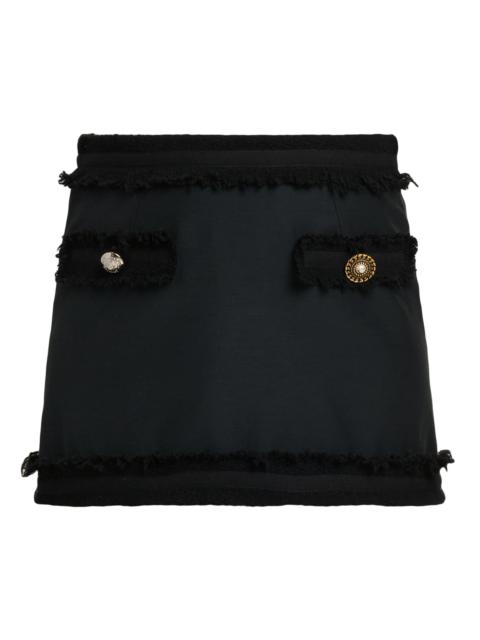Moschino Women's Fringe Wool-Blend Miniskirt - Multi Black