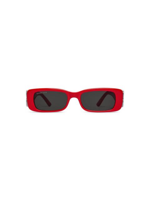 Women's Dynasty Rectangle Sunglasses in Red