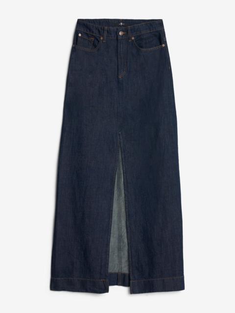 7 For All Mankind Indigo Linen Calla Skirt in Blueberry