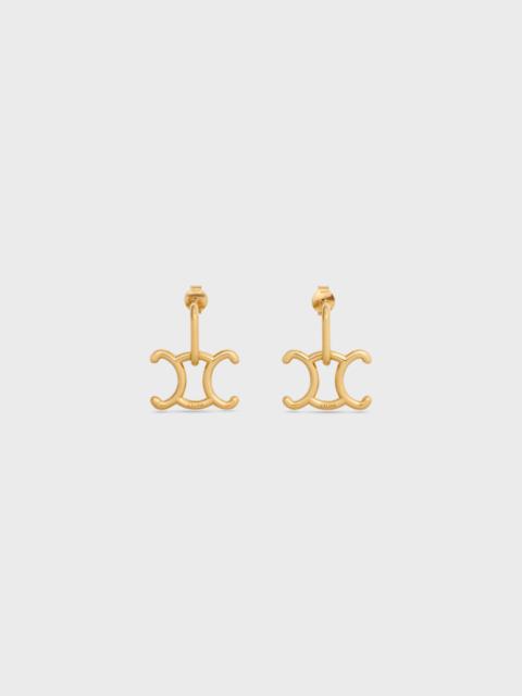 CELINE Triomphe Lock Earrings in Brass with Gold Finish