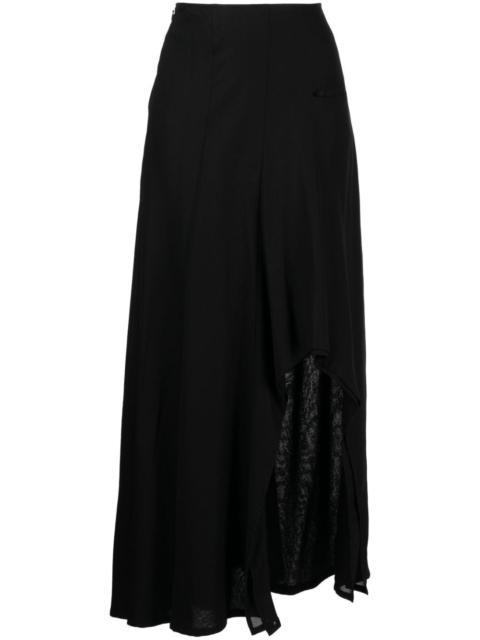 Yohji Yamamoto high-waisted flared cotton skirt