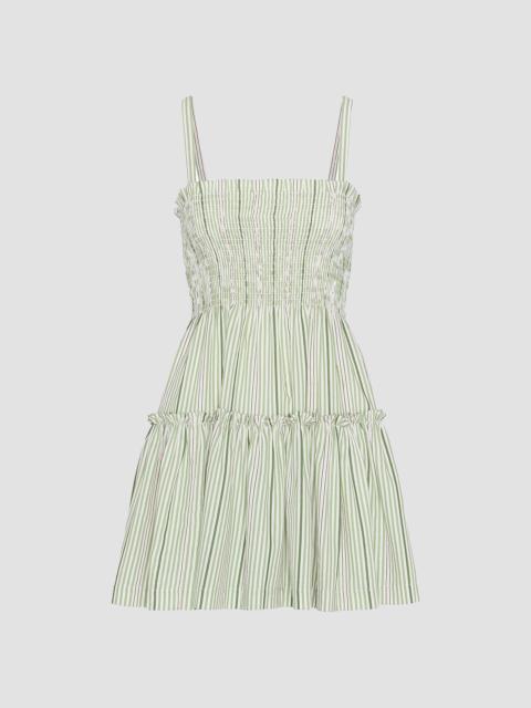 Hill House Home Women's The Seraphina Mini Nap Dress - Green Jacquard Stripe