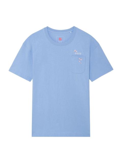 Li-Ning Cherry Blossom Graphic Pocket T-shirt 'Blue' AHSS909-1