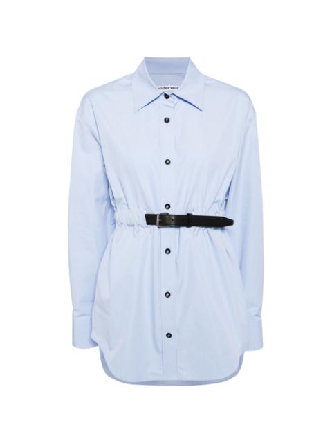 belted cotton shirt