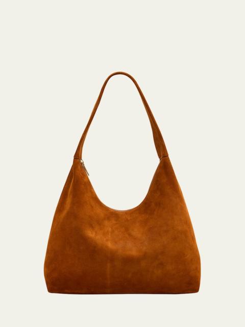 Mansur Gavriel Candy Zip Suede Shoulder Bag