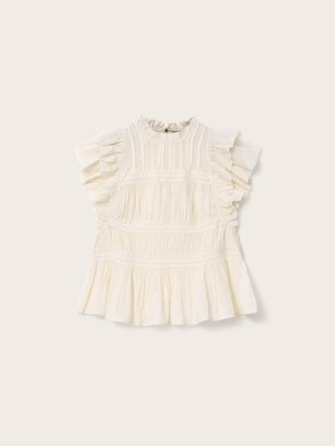 ALLSAINTS HARRIET SHORT SLEEVE RUCHED RELAXED FIT TOP