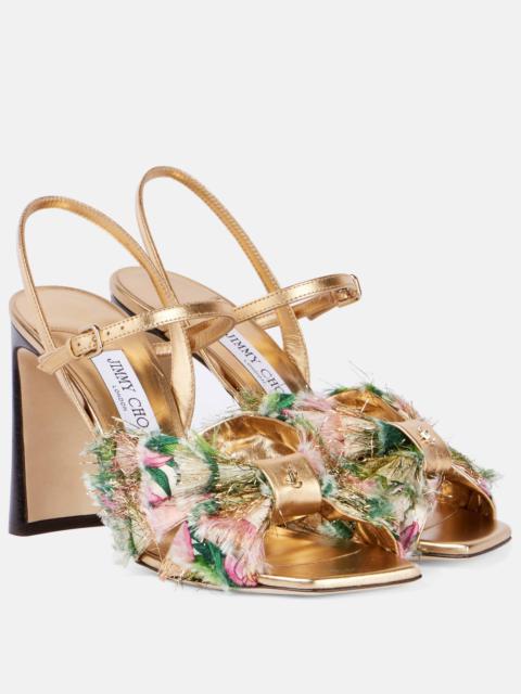 JIMMY CHOO Annika 95 leather-trimmed sandals