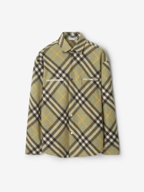 Burberry Check Wool Blend Overshirt