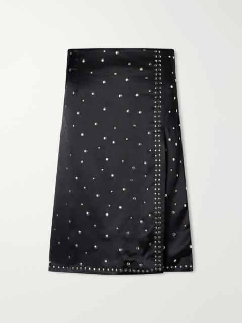 WALES BONNER Cosmic Embellished Satin Midi Skirt