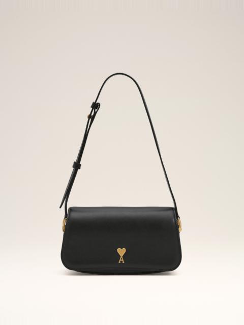 AMI Paris BLACK COWHIDE LEATHER PARIS PARIS SHOULDER BAG