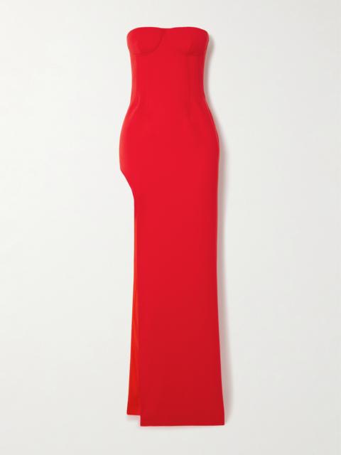 MÔNOT Strapless Crepe Gown