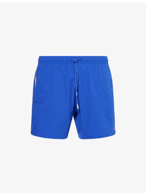 BOSS Iconic Stripe-Trim Swim Shorts