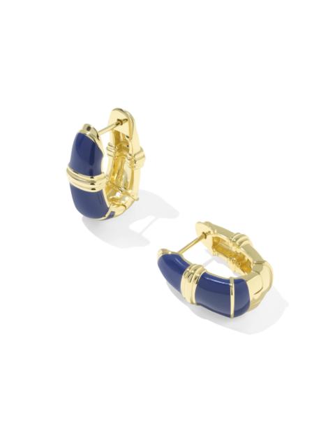 KENDRA SCOTT Courtney Gold Enamel Huggie Earrings