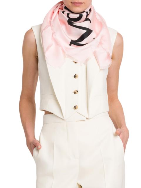 Alexander McQueen Women's Exploded Silk Logo Scarf - Jermyn Pink Black