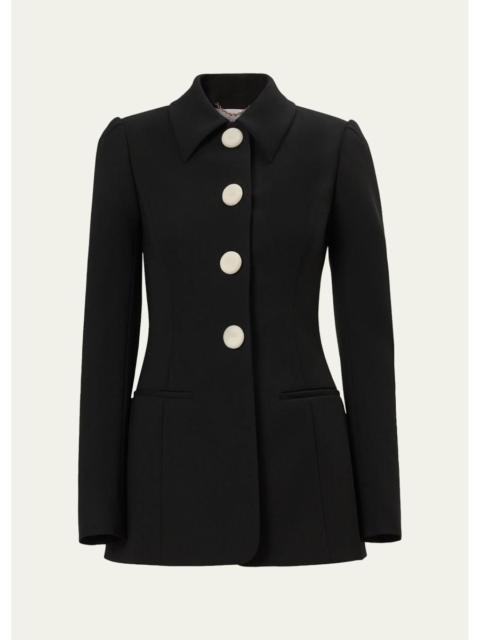 CAROLINA HERRERA Long-Sleeve Stretch Wool Jacket