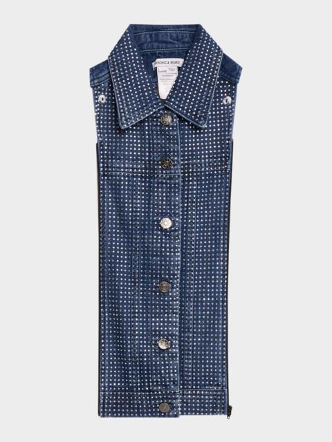 VERONICA BEARD Slate Rhinestone Denim Dickey