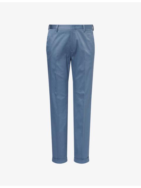 Paul Smith Turn-Up Slim-Leg Cotton Trousers