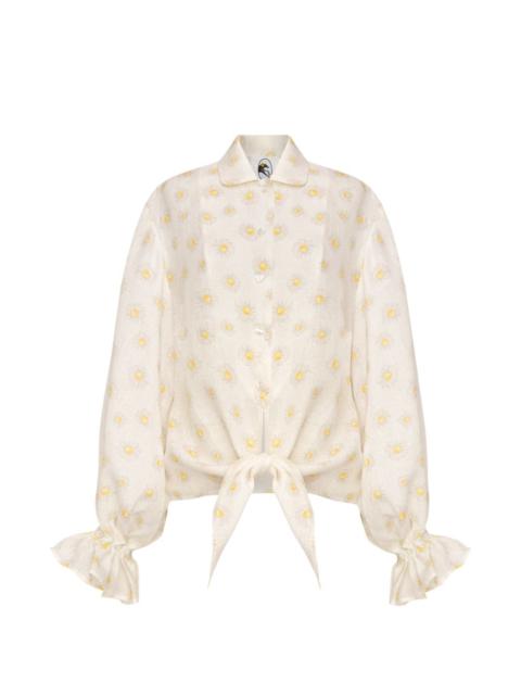SLEEPER Rumba linen loungewear shirt