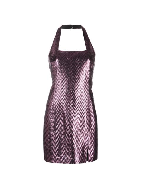 metallic zigzag mini dress