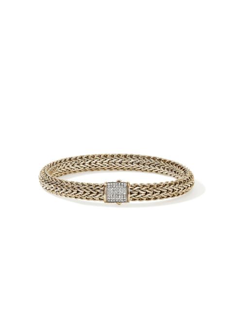 JOHN HARDY Icon Bracelet, Gold, Diamonds, 7.5MM