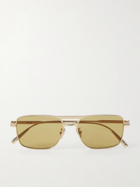Dior DiorBlackSuitS17U Double-Bridge D-Frame Gold-Tone Sunglasses Gold