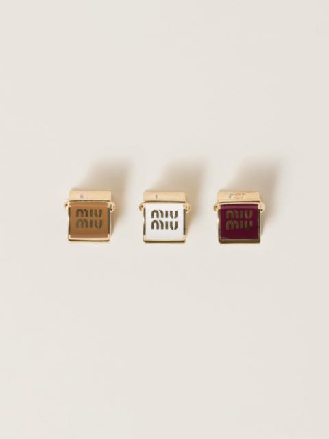 Miu Miu Enameled metal hair clips