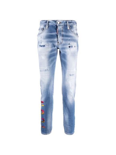 Icon printed slim-cut jeans