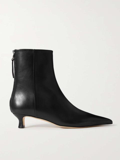 Zoe leather point-toe ankle boots