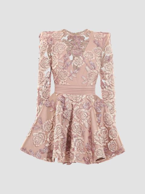 ZHIVAGO Women's The Kiss In The Field Lace-Embroidered Minidress - Beige