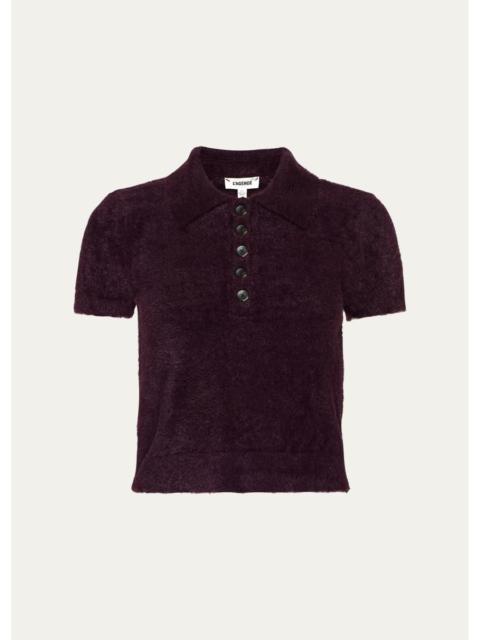 L'AGENCE Cirrus Crop Polo Shirt